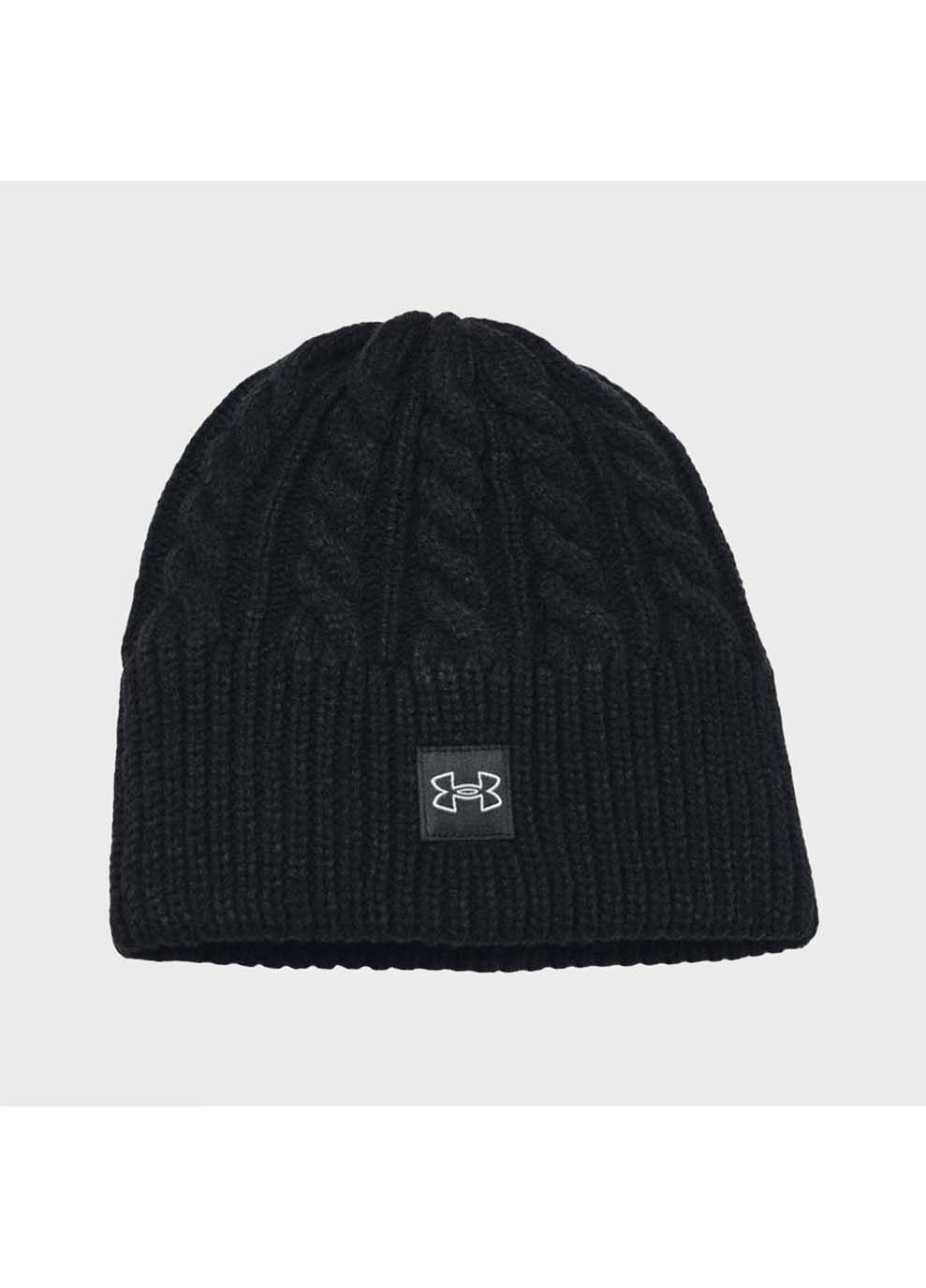 Шапка UA Halftime Cable Knit Beanie черный Жен. Under Armour (333960984)