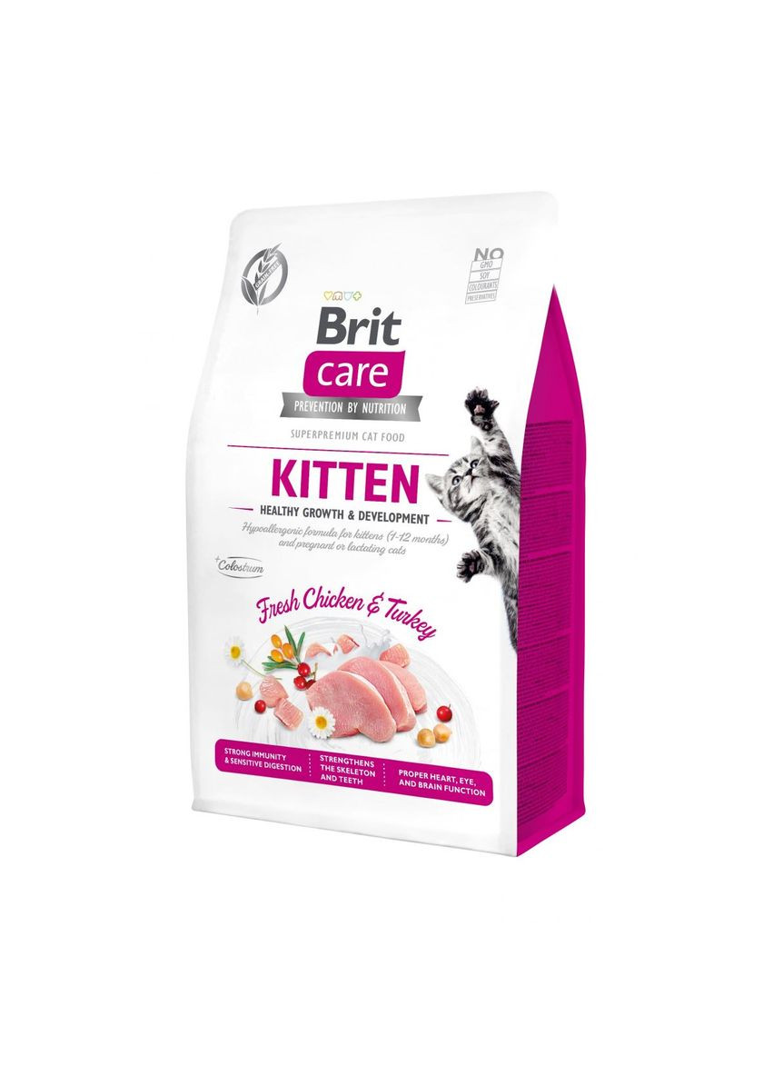 Корм для кошенят Care Kitten Healthy Growth & Development 0,4 кг, з куркою та індичкою Brit (293408125)
