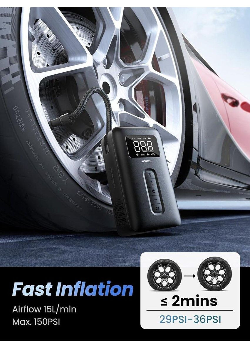 Автомобильный насос Portable Tire Inflator Ugreen (361239119)