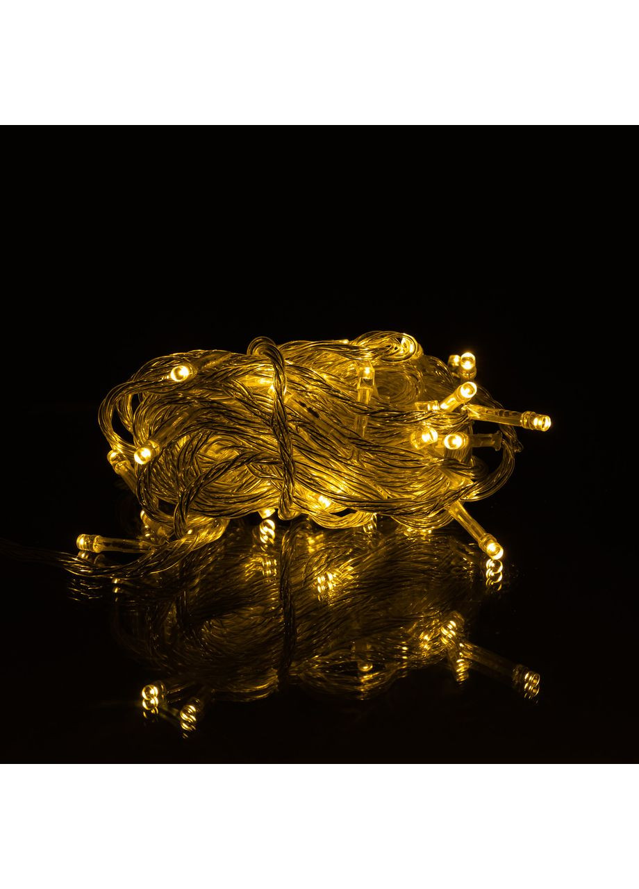 Новогодняя гирлянда комнатная нить 10 м 120 LED черный провод Желтый W120LED10MBY Jooki (366037838)