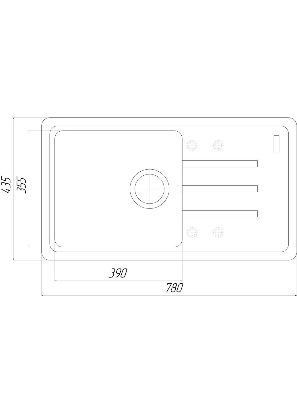 Гранітна мийка LUGANO слонова кiстка 780х435мм Globus (300168460)