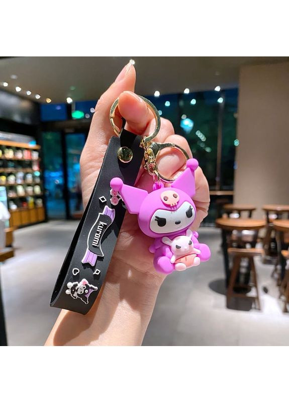Брелок Kuromi Куроми для ключей и рюкзака сувенир из аниме для коллекционеров милый брелок Hello Kitty (370603416)