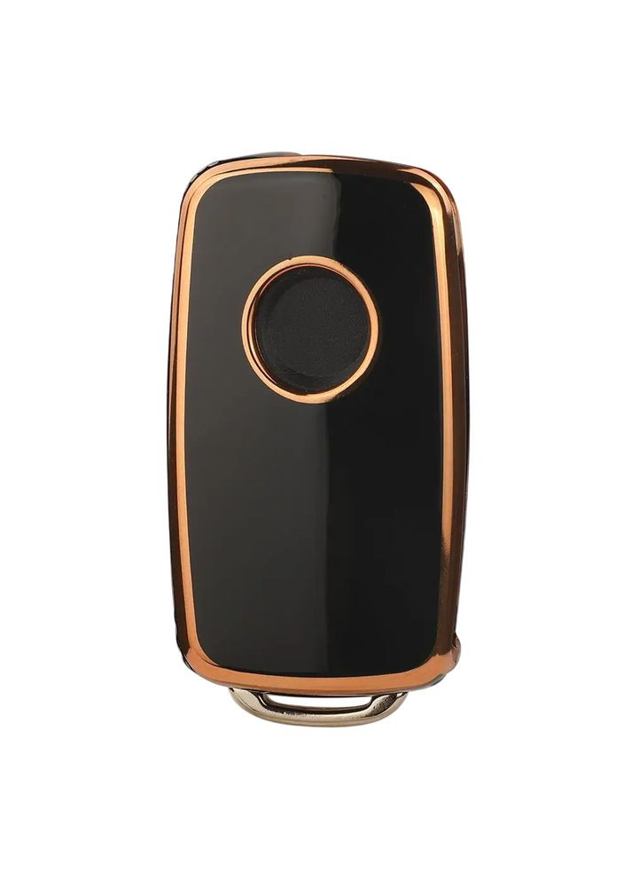 Чохол ключа Bora 2008-2018 рр. чорний + золото TPU Volkswagen (369611502)