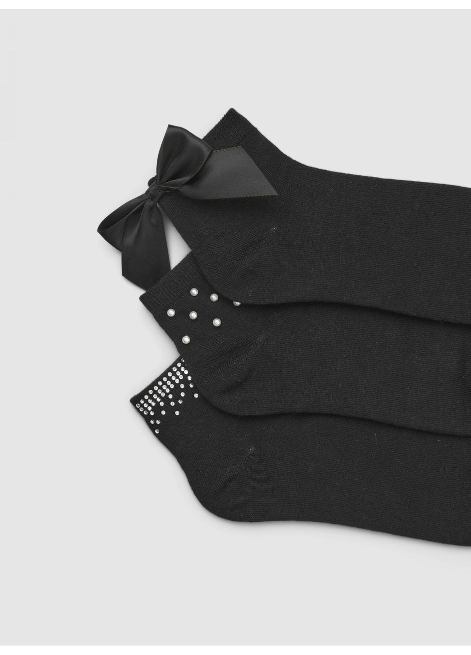 Чёрные набор носков женщин Terranova однотонные (363045482)