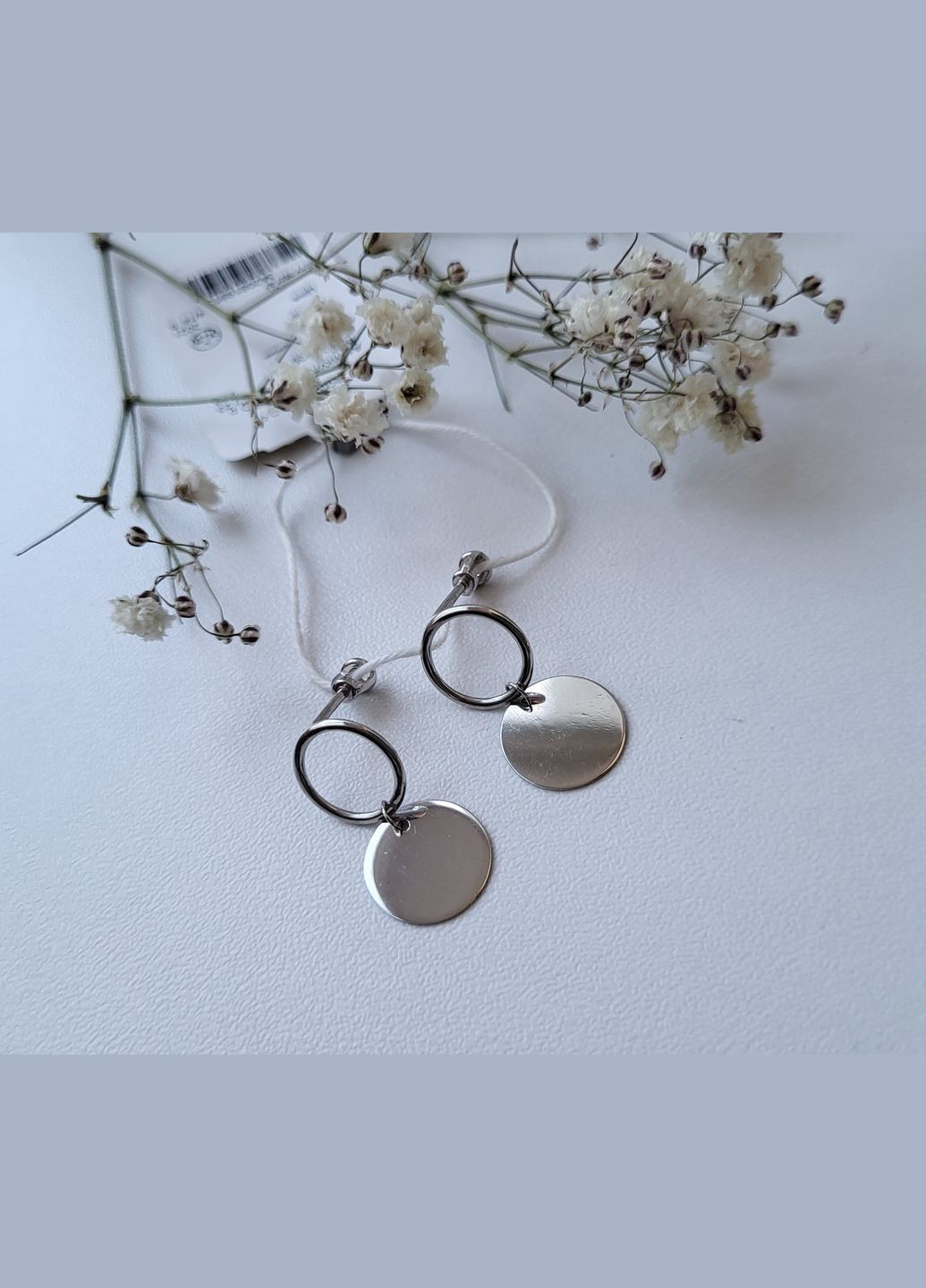 Срібні Сережки гвоздики на закрутках Монетки без каменів срібло 925 проби Родоване 1044.50 No Brand (306742660)