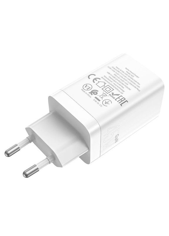 Мережевий зарядний пристрій Starlight N23 2xType-C 45W 3A PD/QC White Hoco (368698182)