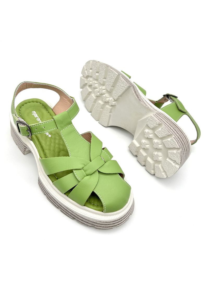 Босоніжки жіночі шкіряні зелені. Marani Magli (333193725)