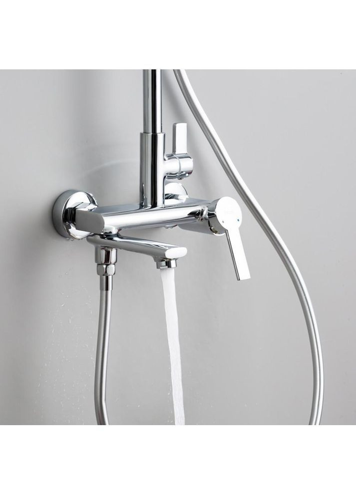 Душевая система F2488 с поворотным изливом, 3 функции, латунь, хром Frap (372994939)