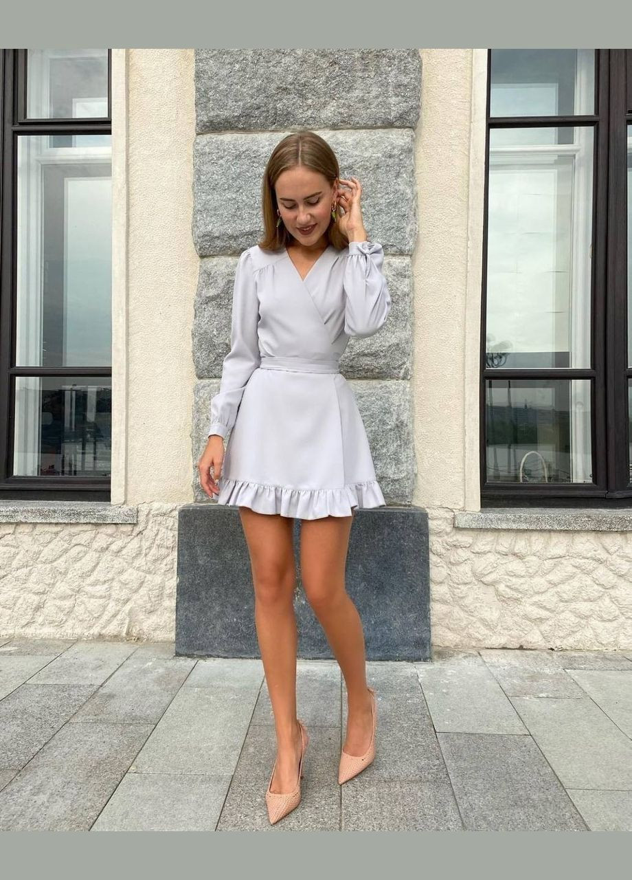 Серое кэжуал платье N.Family однотонное