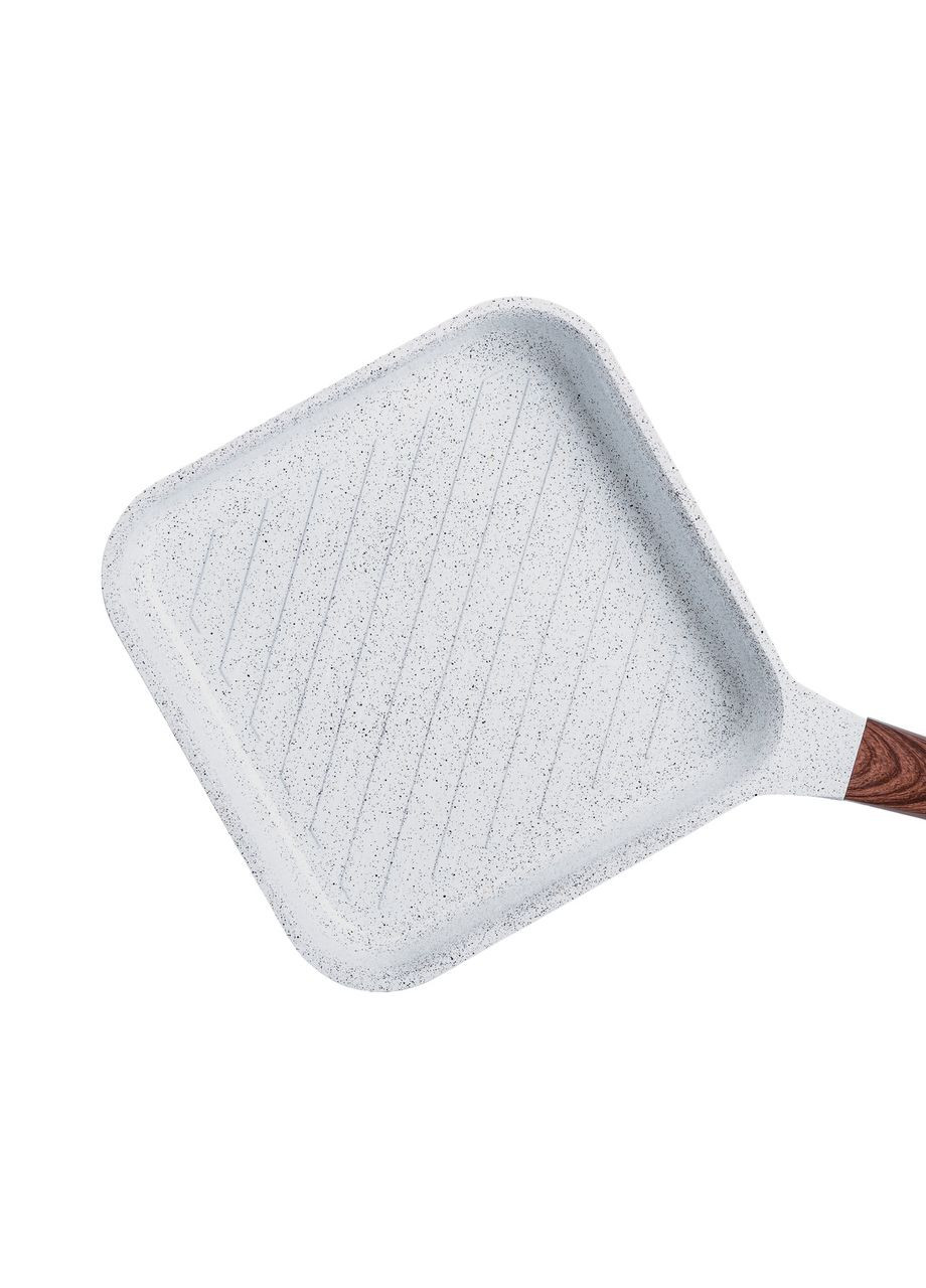 Сковорода-гриль алюмінієва, квадратна, 2,5 л, з антипригарним покриттям, 24 см White HP-4-438W (A-033101) MGC (342759134)