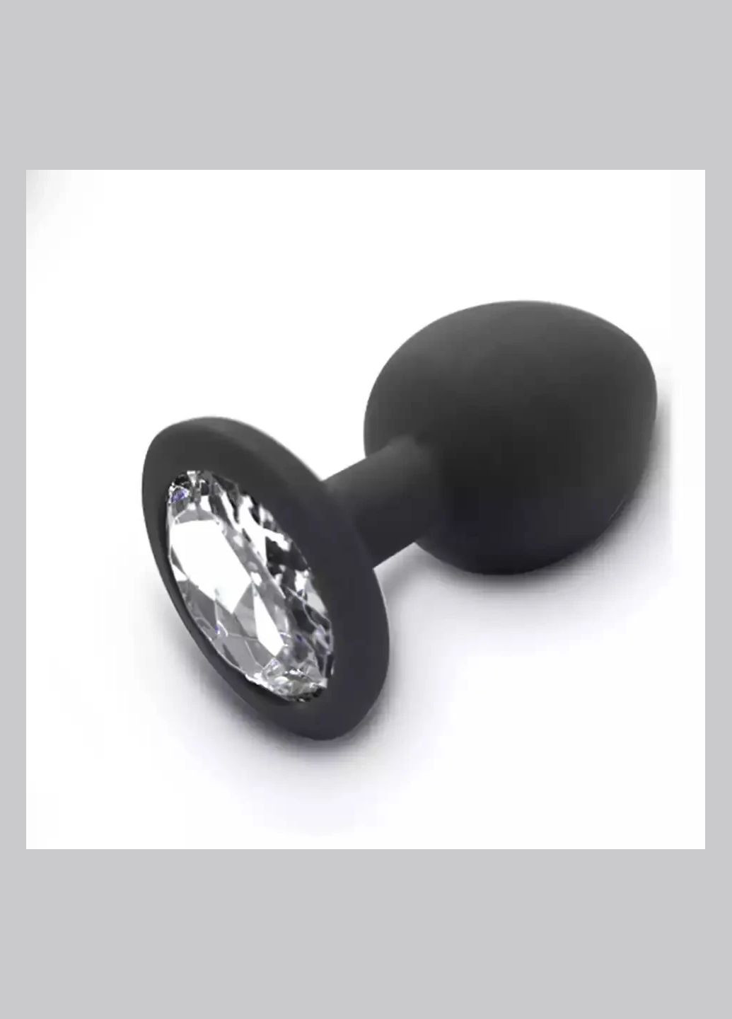 Анальна пробка середнього розміру зі стразом (чорна, розмір M) No Brand (341305729)