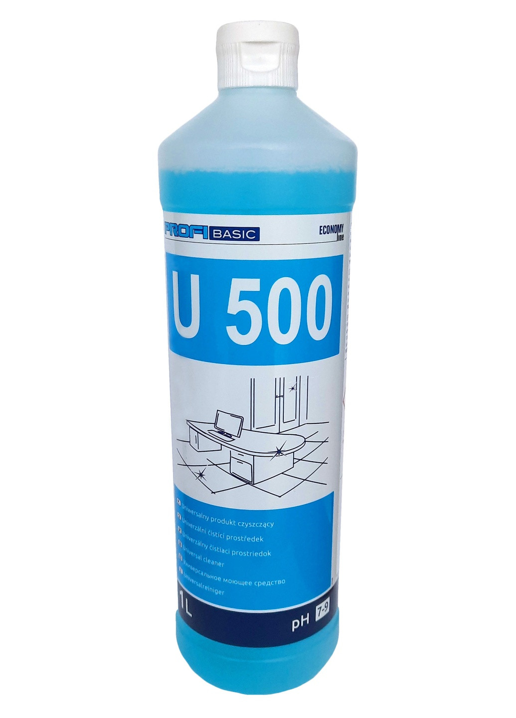 Нейтральний багатоцільовий миючий засіб для вікон і водостійких поверхонь PROFIBASIC U500 1л концентрат для очищення (3510) Lakma (264208766)