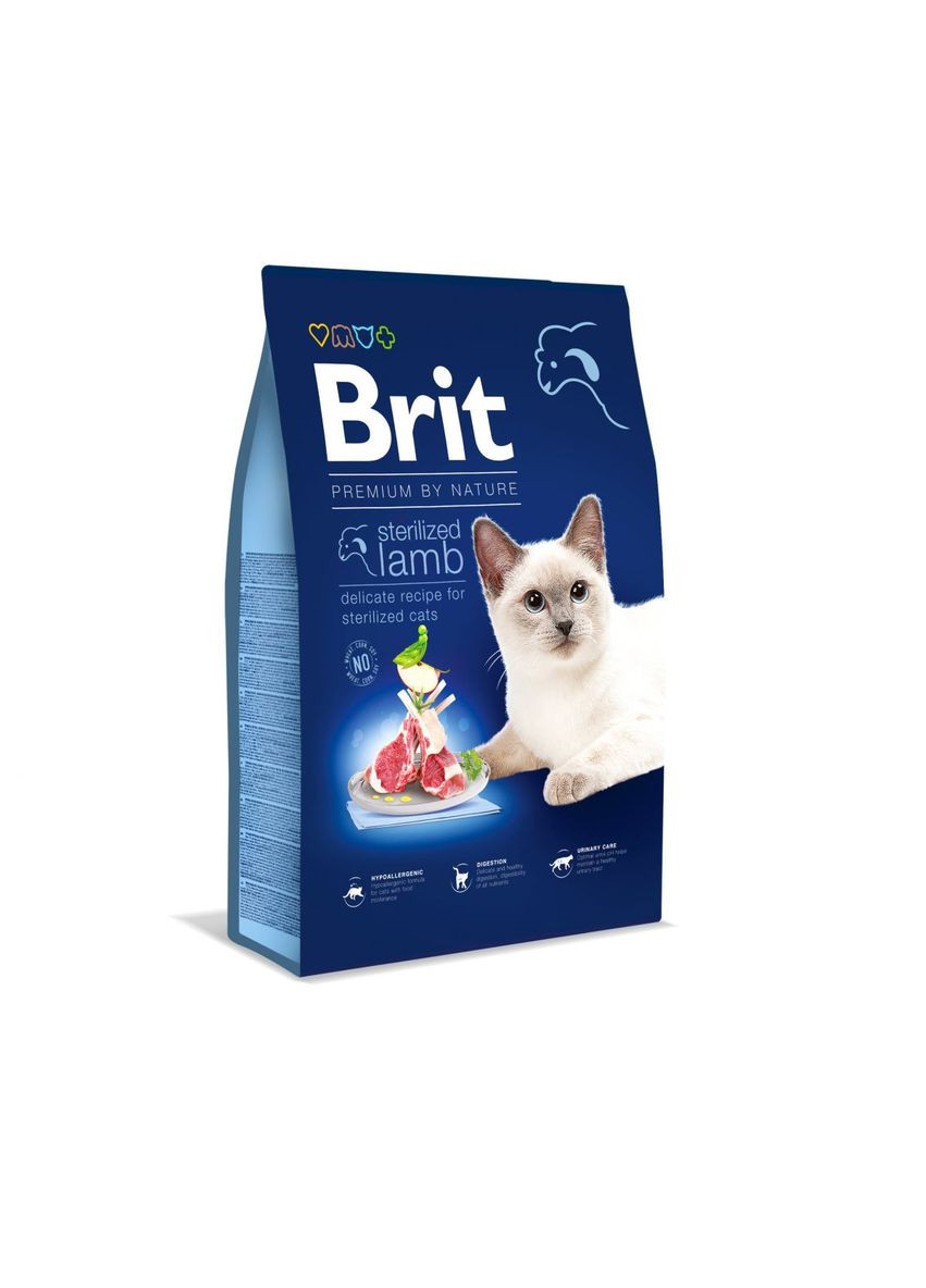 Сухий корм для стеліризованих кішок Premium by Nature Cat Sterilized Lamb 8кг, з ягнятком Brit (292114649)