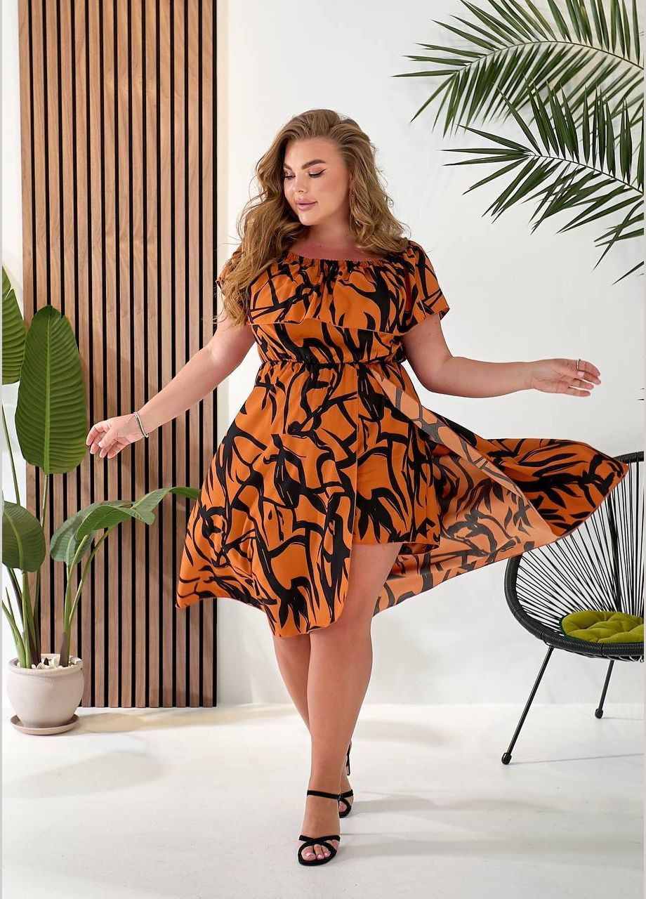 Помаранчева пляжна, повсякденний, кежуал, вечірня жіноча сукня-комбінезон Asi.Store.ua