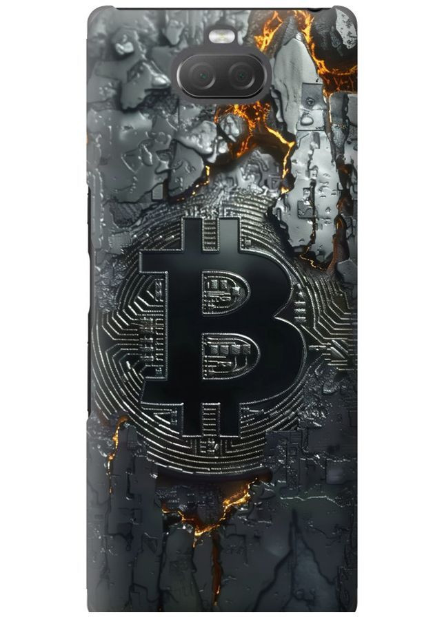 2D пластиковий чохол 'Розпечений біткойн' для Endorphone Sony Xperia 10 I4113 (370438565)
