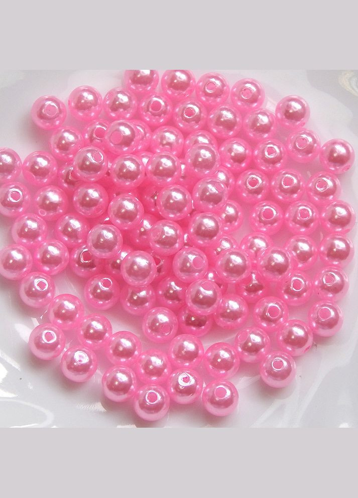 Намистини перламутрові, акрилові, 8 мм, рожеві, 50 шт No Brand (340482898)