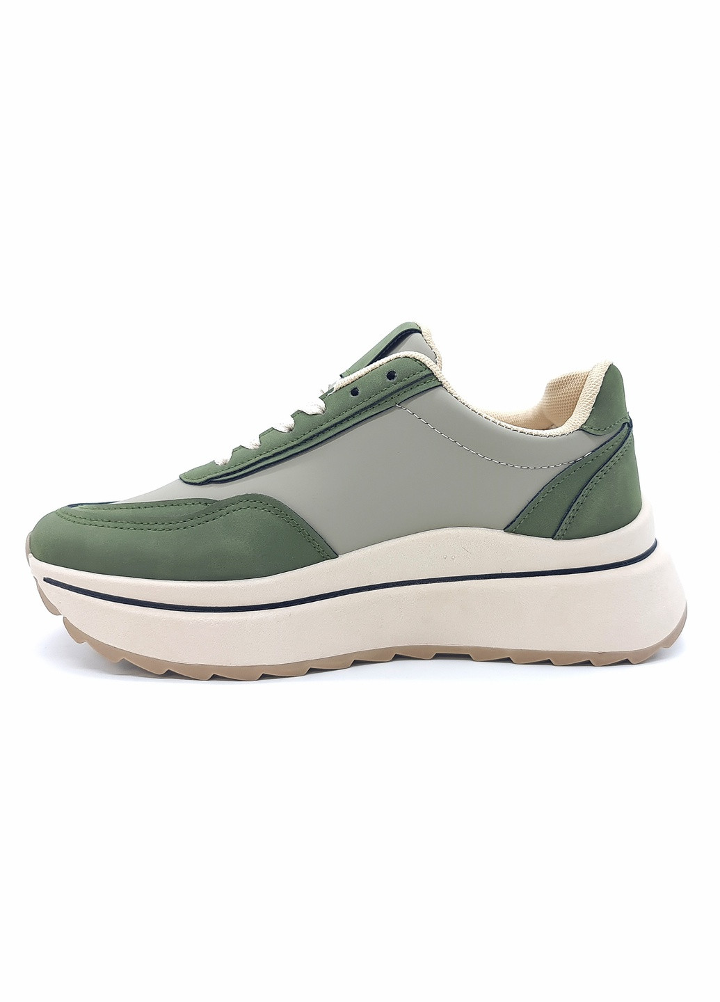 Зеленые всесезонные женские кроссовки зеленые экокожа ba-17-4 23,5 см (р) Bashili