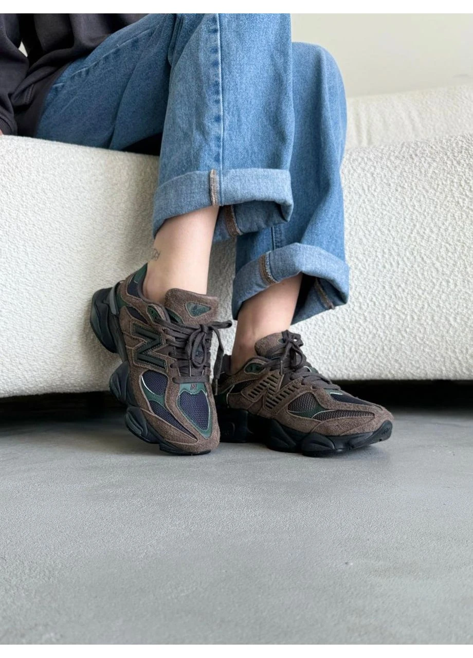 КРОСІВКИ ЖІНОЧІ NEW BALANCE 9060 BROWN DARK GREEN НЬЮ БЕЛАНС 9060 ЧОРНІ No Brand чорні демісезони (390649994)