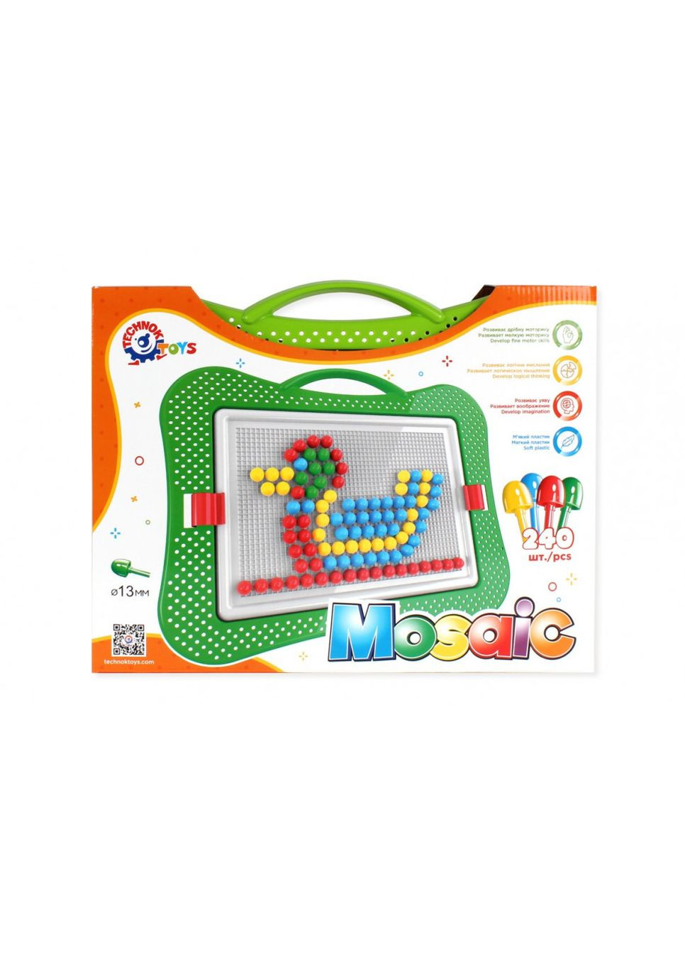 Дитяча розвиваюча мозаїка №5 3374TXK, 240 фішок в наборі ТехноК (364893351)