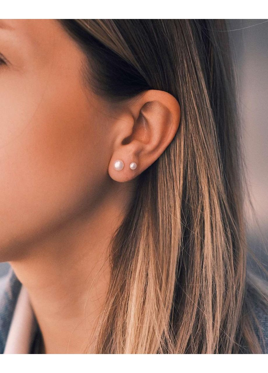 S925 Серебряные серьги - жемчужинки малые 4,5 TATON (362497095)