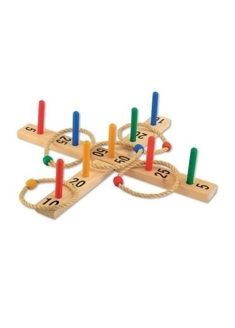 Активная игра на подбрасывание деревянного кольца с 9 палками. Lidl (285683548)