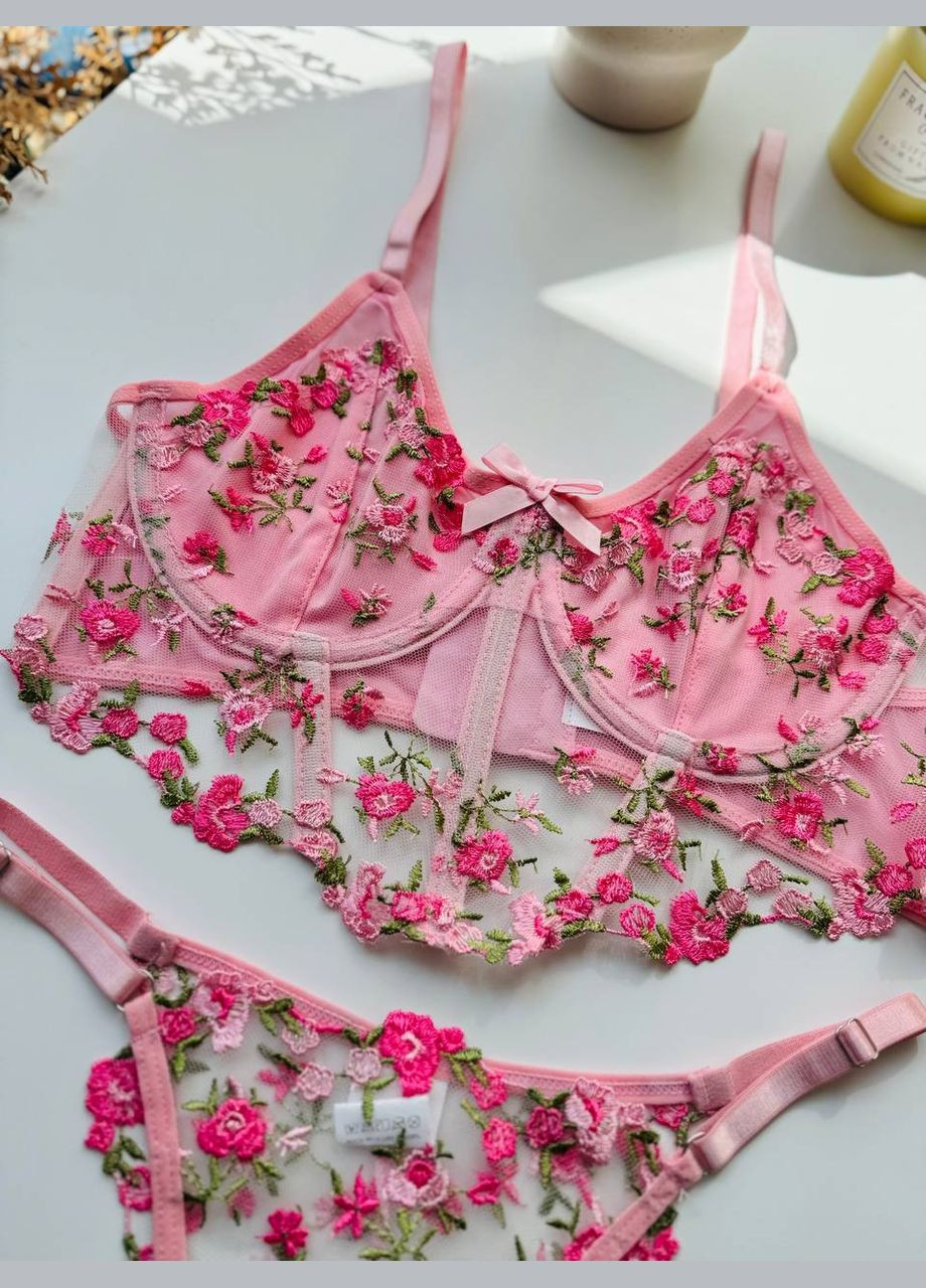 Рожевий демісезонний мереживний комплект “rose bloom” Vakko