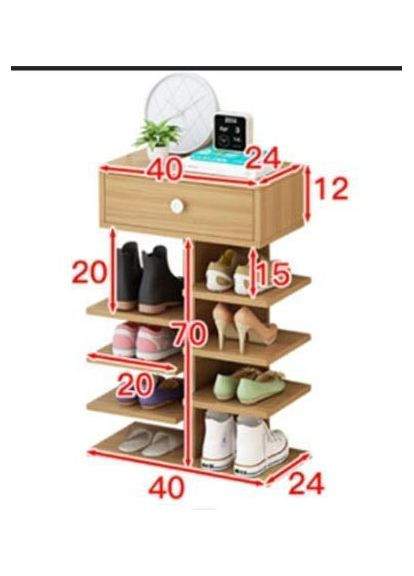 Полиця для взуття з дерева Бівіо 8 капучино (ПДО-805309) No Brand (327869723)