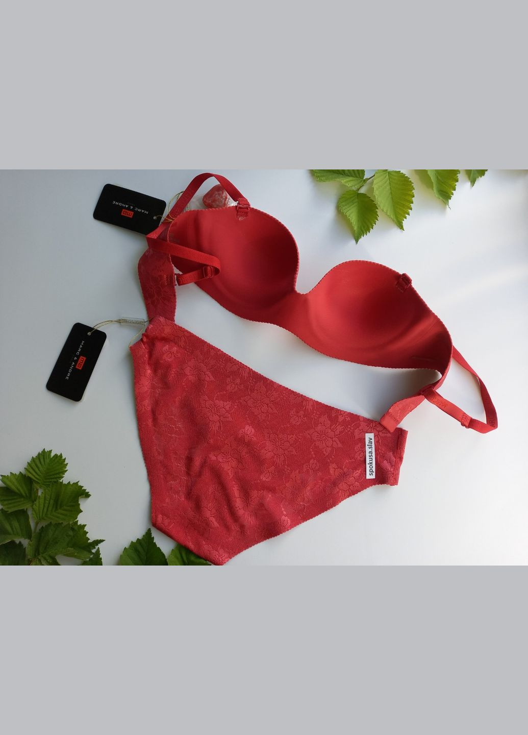 Фуксиновый демисезонный сексуальный комплект из бюстгальтера и трусиков слип s4 0320 marc&andre - маркандре Marc & André