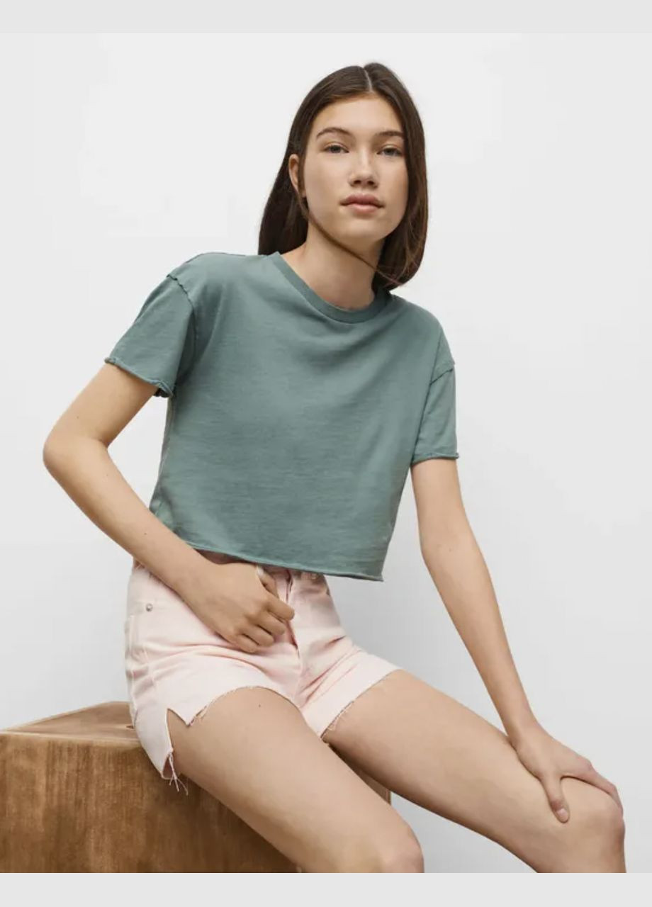 Коротка футболка Mango кроп топ - (316629160)