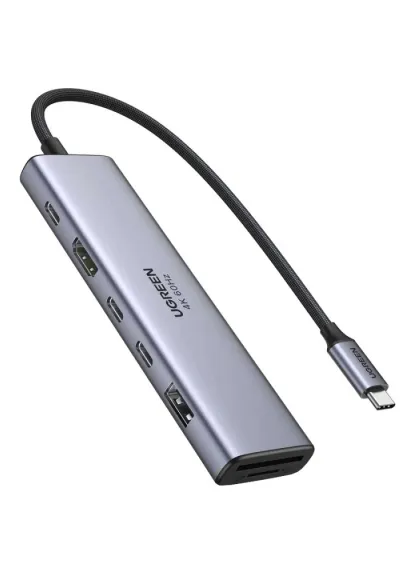 Концентратор USB-C 7-in-1 2xUSB 3.0 + 2xUSB-C + HDMI 4K60Hz + SD/TF + PD 100W (45521) Ugreen USB-C 7-in-1 2xUSB 3.0 + 2xUSB-C + HDMI 4K60Hz + S (405823141)