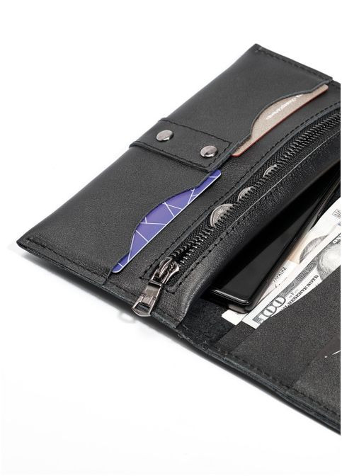 Жіночий шкіряний гаманець чорний Sambag (302747288)