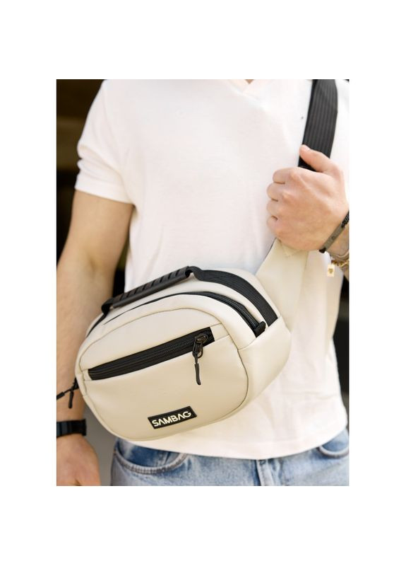 Сумка через плече бананка Flex сіра Sambag (330104163)