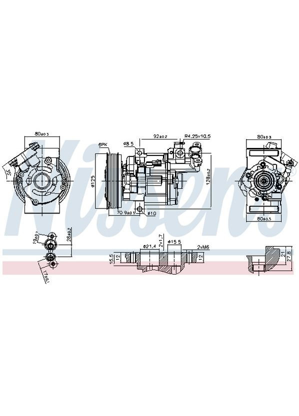 Компрессор кондиционера DACIA LOGAN MCV (2005) 1.5 DCI NI 89579 Nissens (354337396)