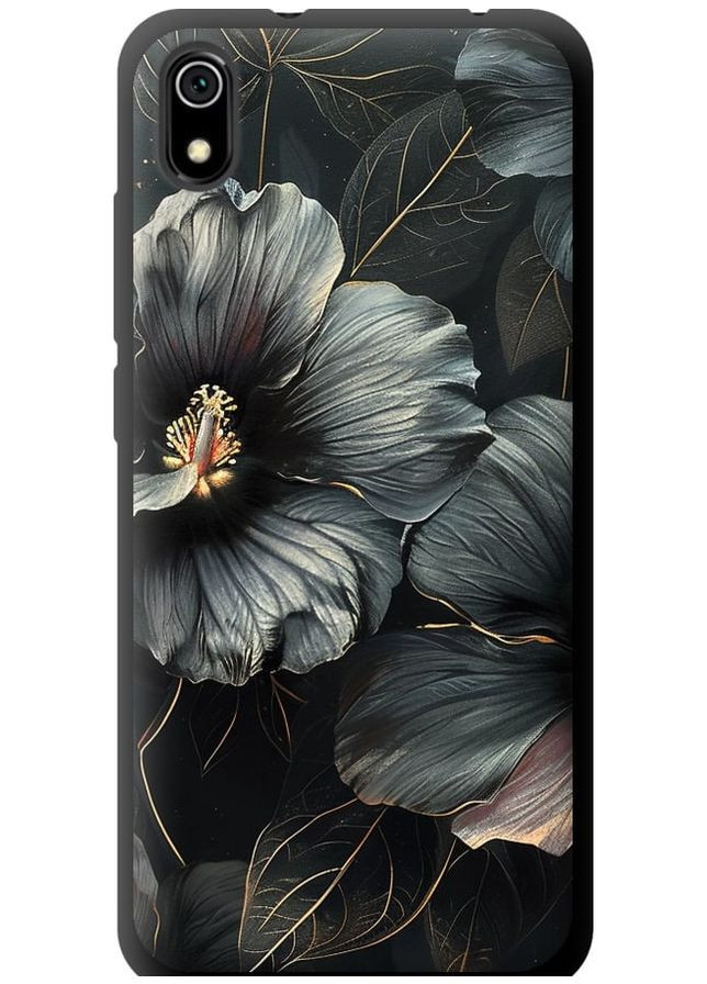 TPU чорний чохол 'Чорні квіти' для Endorphone Xiaomi Redmi 7A (285118042)