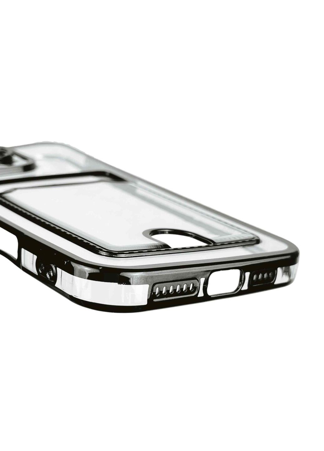 Чохол для iPhone 16 Pro Max із чорною окантовкою з кишенькою для карток на айфон 16 про макс чорний Apple (366020582)