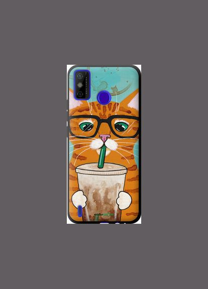 Чехол на Tecno Spark 6 Go KE5 Зеленоглазый кот в очках "4054b-2452-2448" Endorphone (362606284)