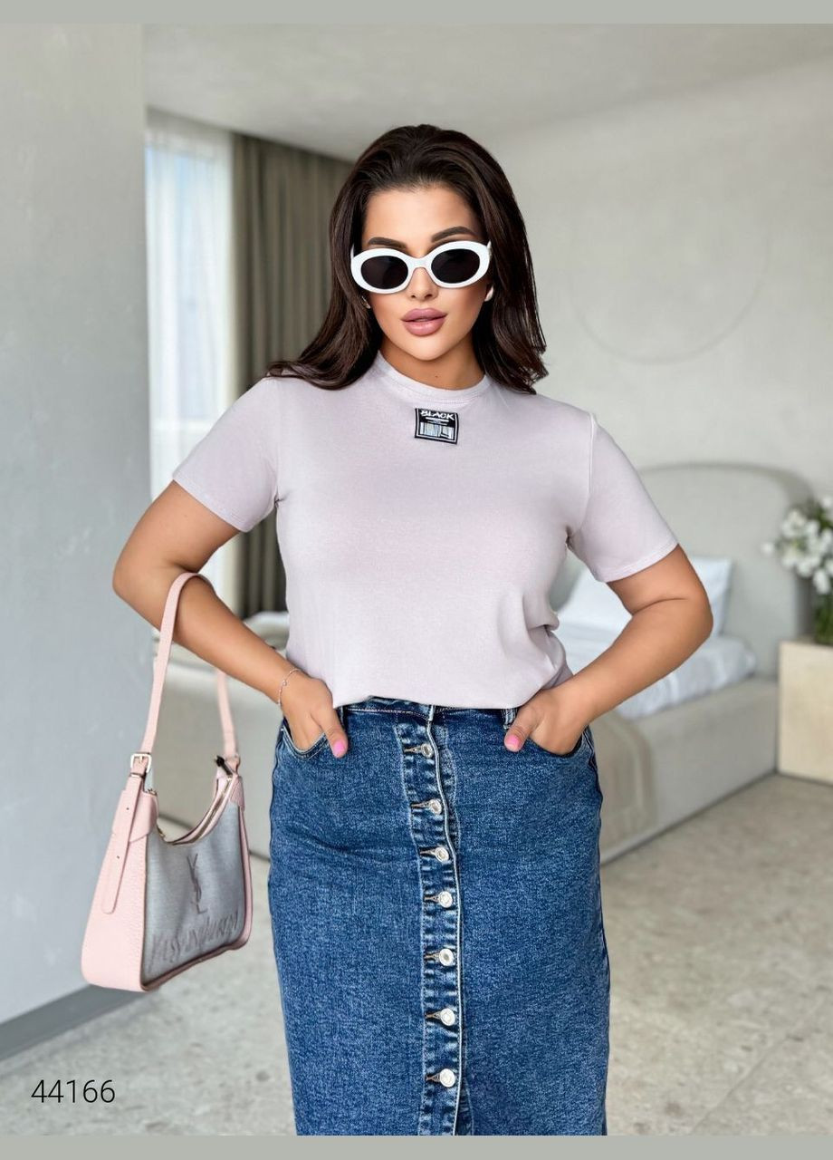 Женская футболка с нашивкой Liton - (303106477)