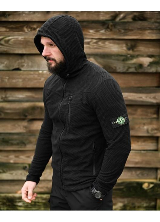 Демисезонная мужская флисовка Stone Island черная Freedom (370604035)