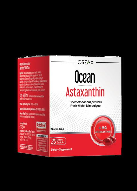 Дієтична добавка для покращення зору та зниження напруги в очах з астаксантином Ocean Astaxanthin, 30 капсул Orzax (337177263)