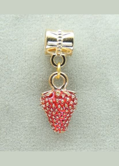Кулон подвеска Клубничка 3D 1.6 см золотистый Liresmina Jewelry (285111074)