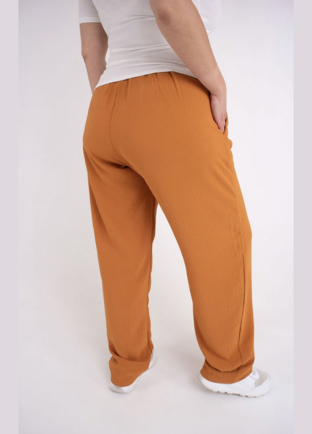 Оранжевые классические, повседневный летние клеш брюки Olis-Style