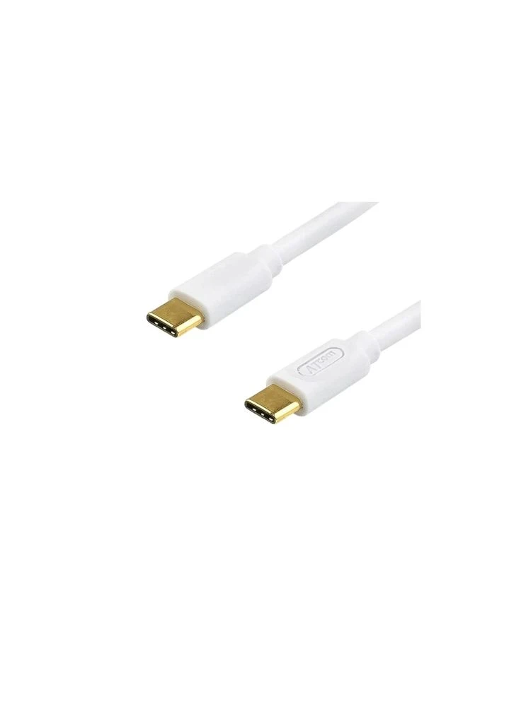 Дата кабель USB-C to USB-C 1.8m 60W 3A QC 3.0 white (AT-C18) Atcom (398218035)