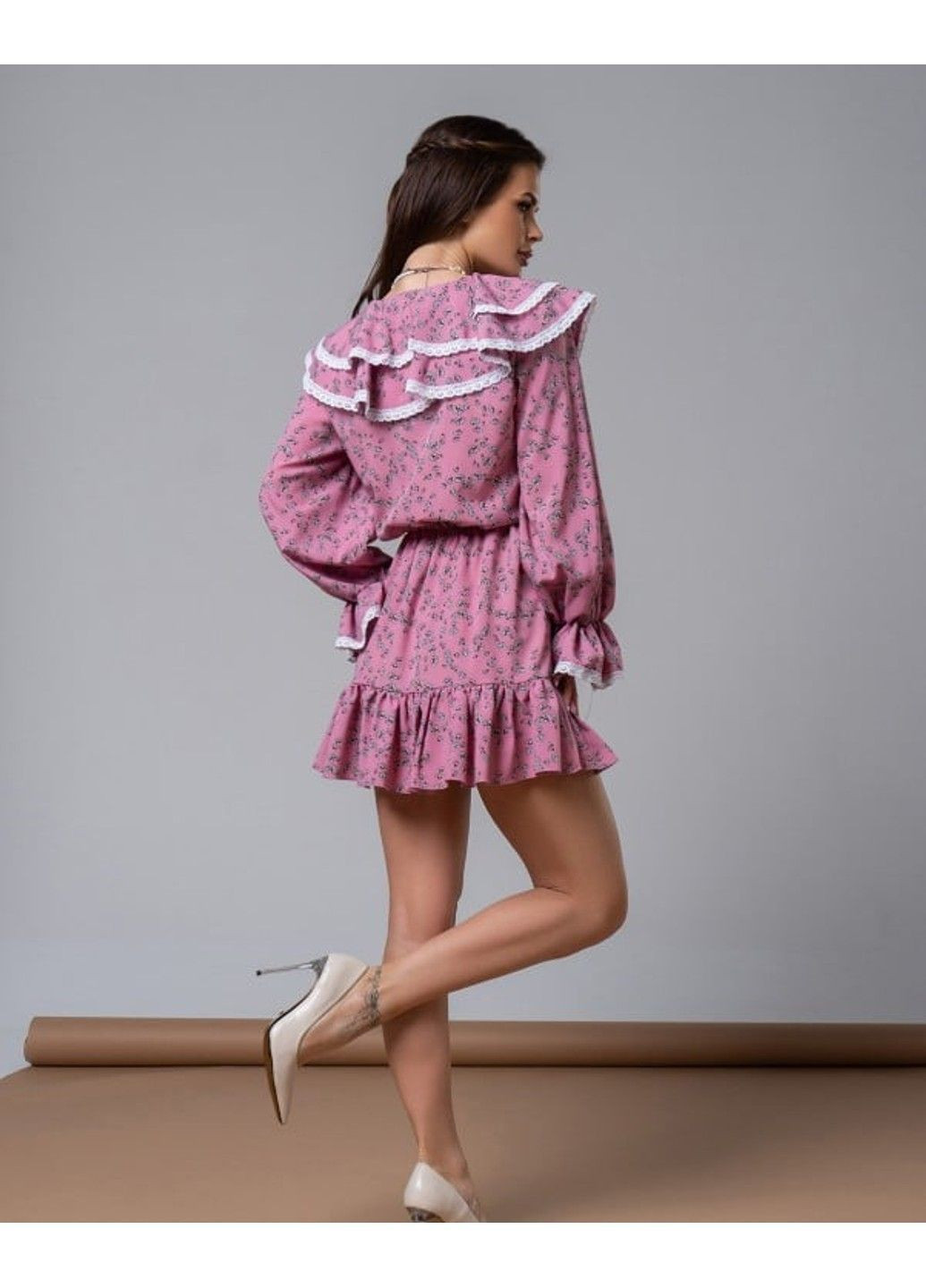 Розовое повседневный платье 14590 xl розовый ISSA PLUS