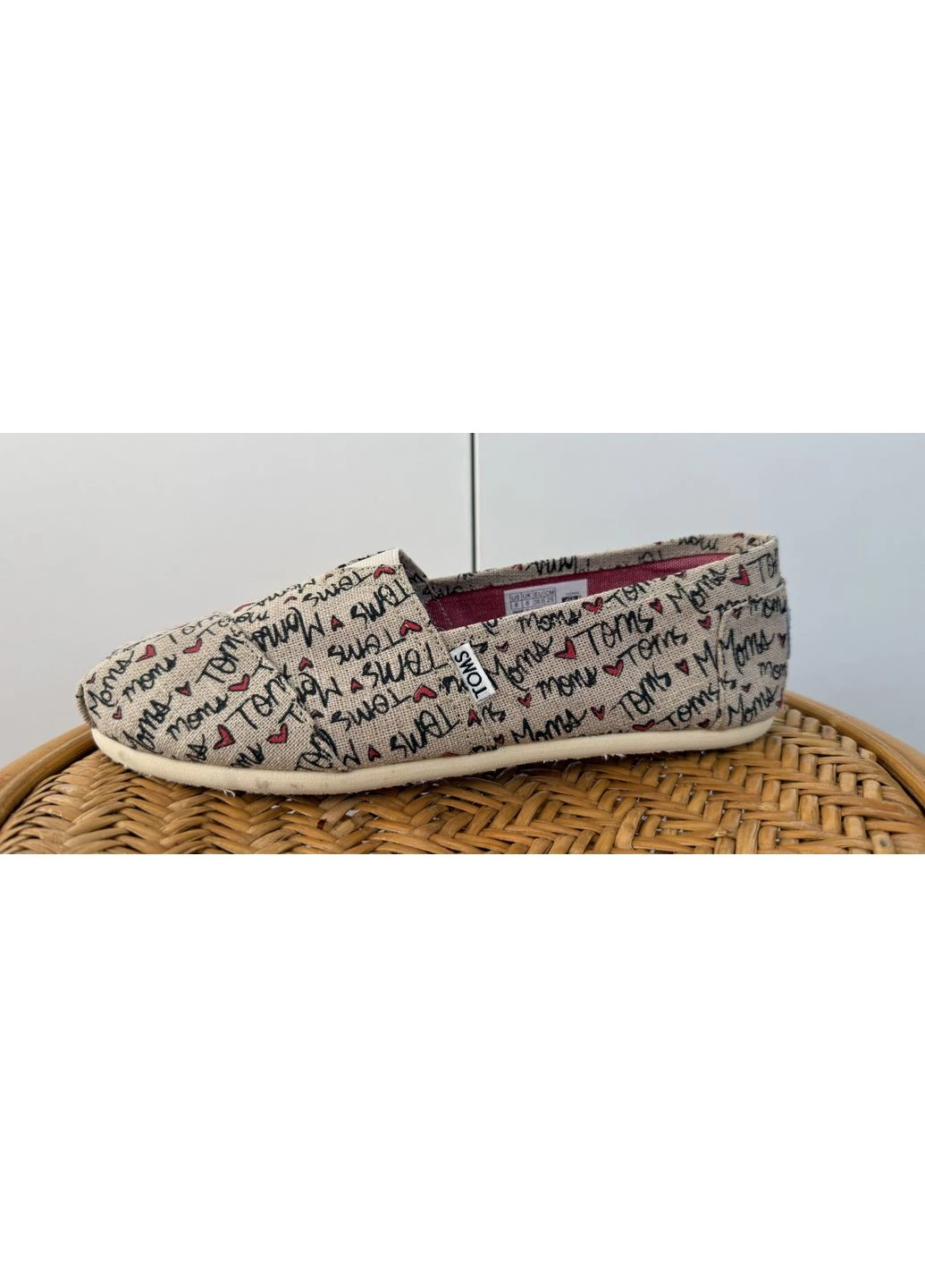 Жіночі сліпони TOMS оригінал Кеди з принтом розмір 38.5-39 (25 см) легкі текстильні кеди No Brand бежеві демісезони (391740994)