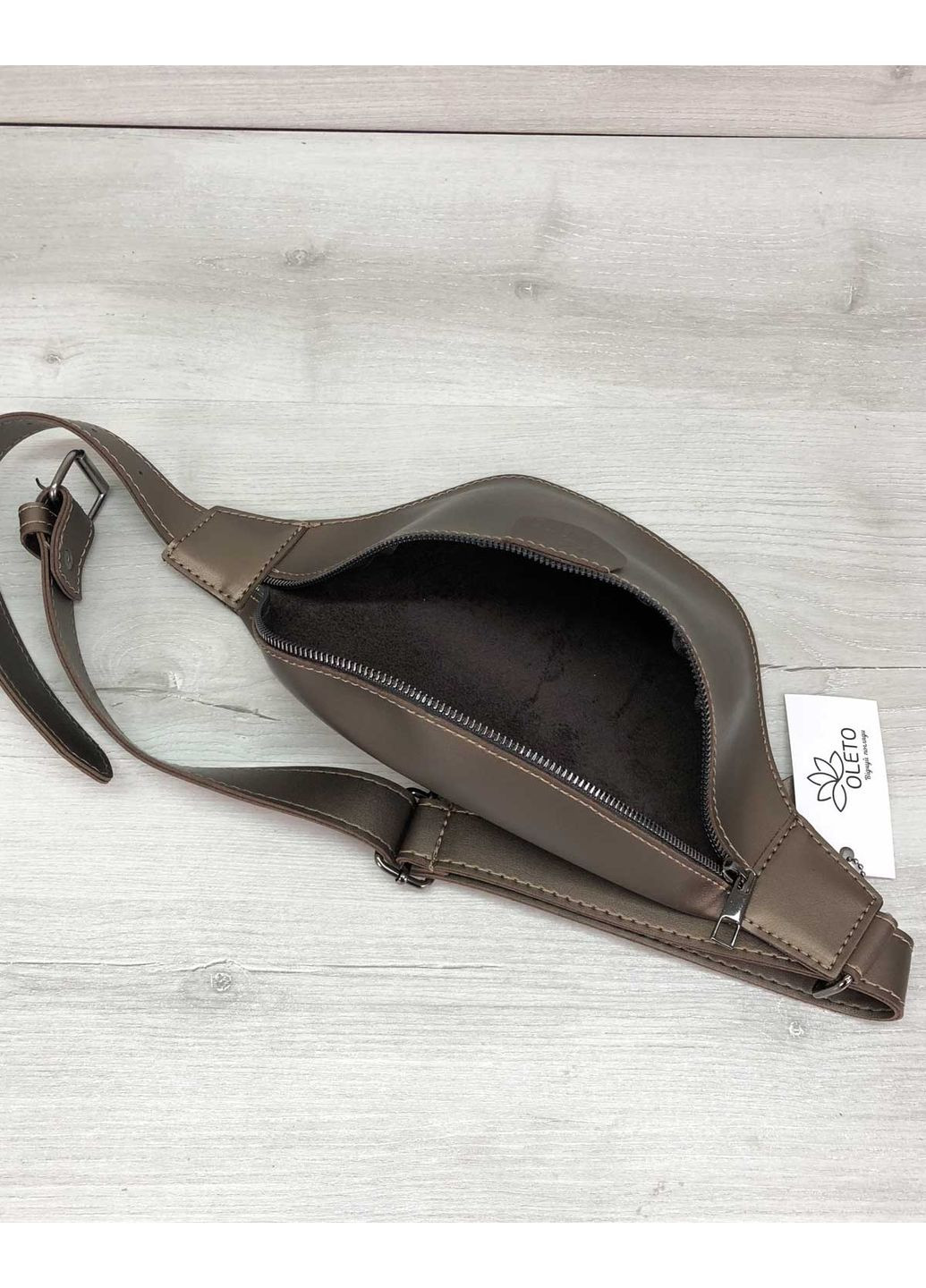 Сумка бананка жіноча Oleto бронзова з екошкіри молодіжна м'яка з ременем, що регулюється. ProDobro (367264821)