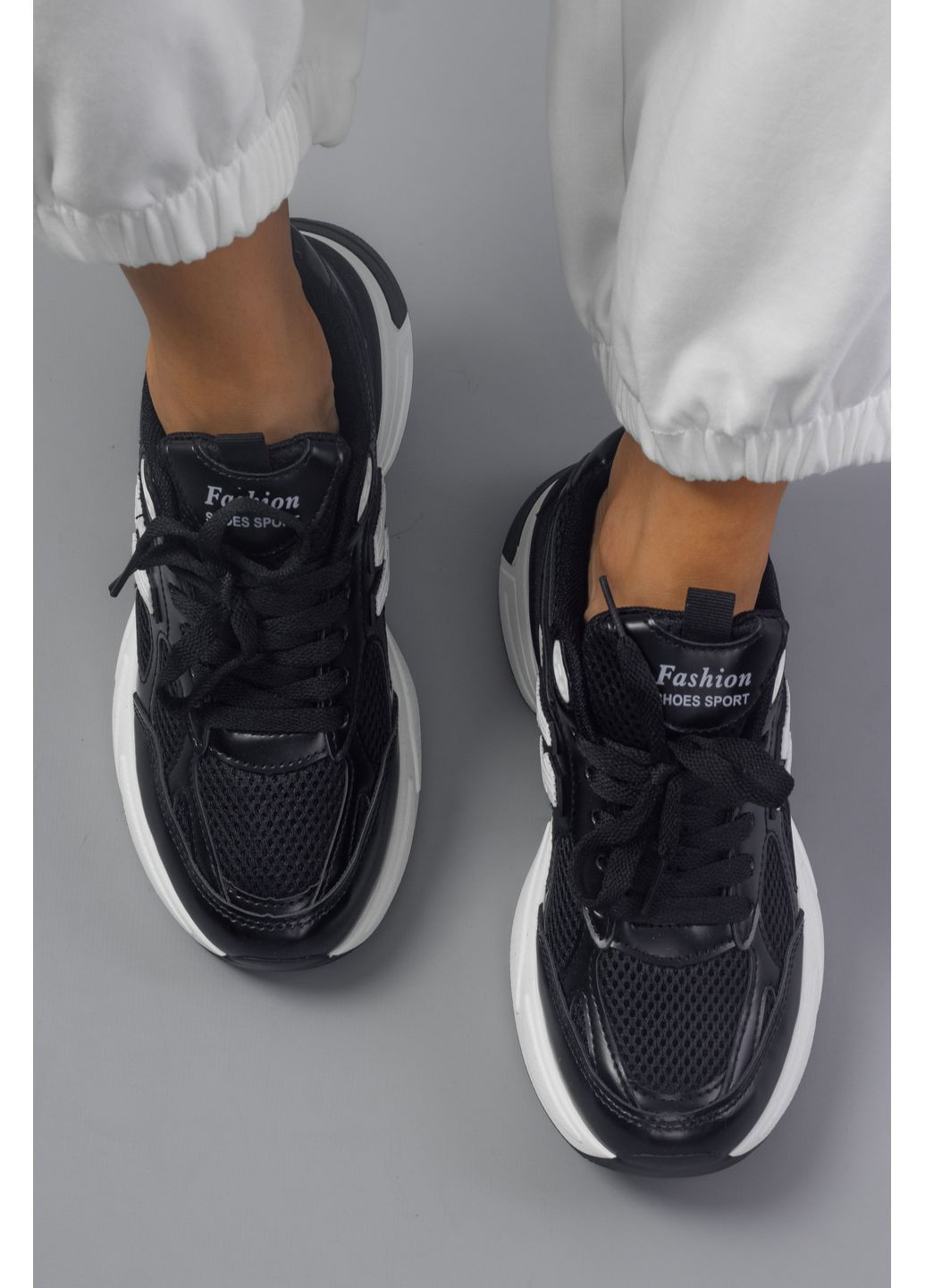Кроссовки женские 214-16 черные 346439 Fashion чёрные демисезоны (355804112)