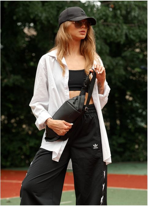 Сумка бананка женская через плечо из экокожи Holster MSH Черный Sambag (302008295)