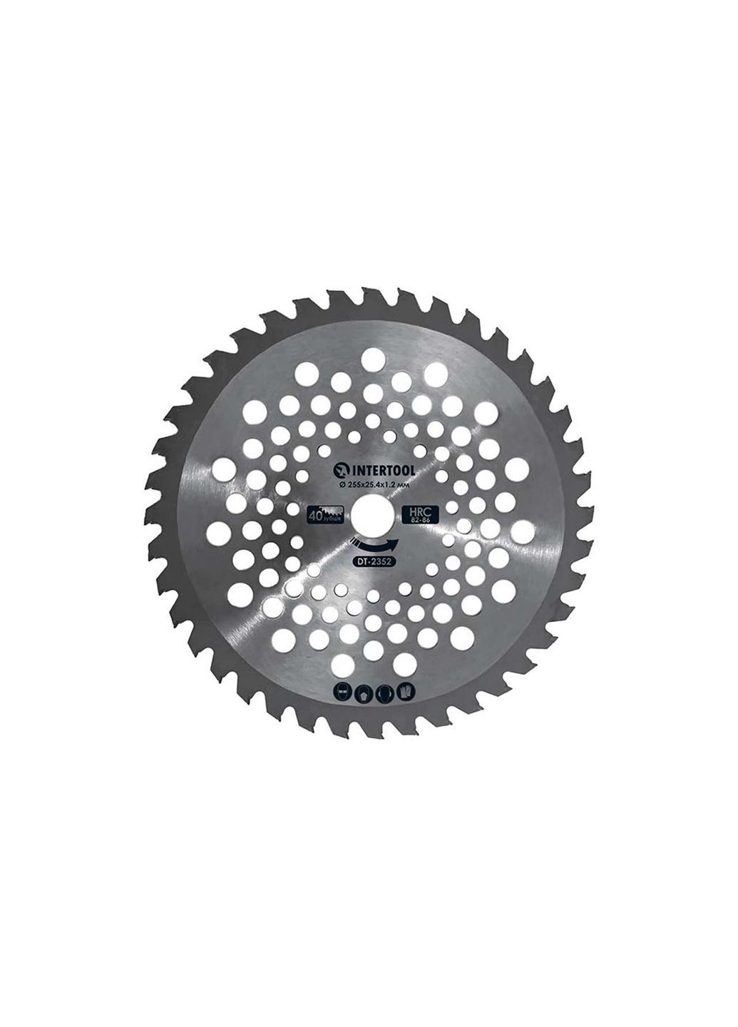 Диск для тримера 255 мм 40 зубців твердосплавний для жорсткої трави та чагарників Intertool (332204782)