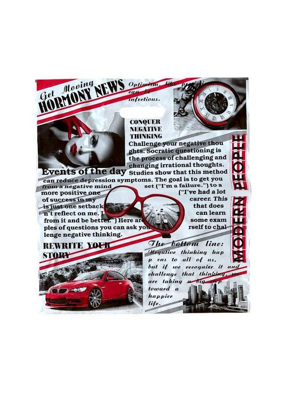 Пакет с прорубной ручкой 42*45 цветной 25 шт. No Brand (340111079)