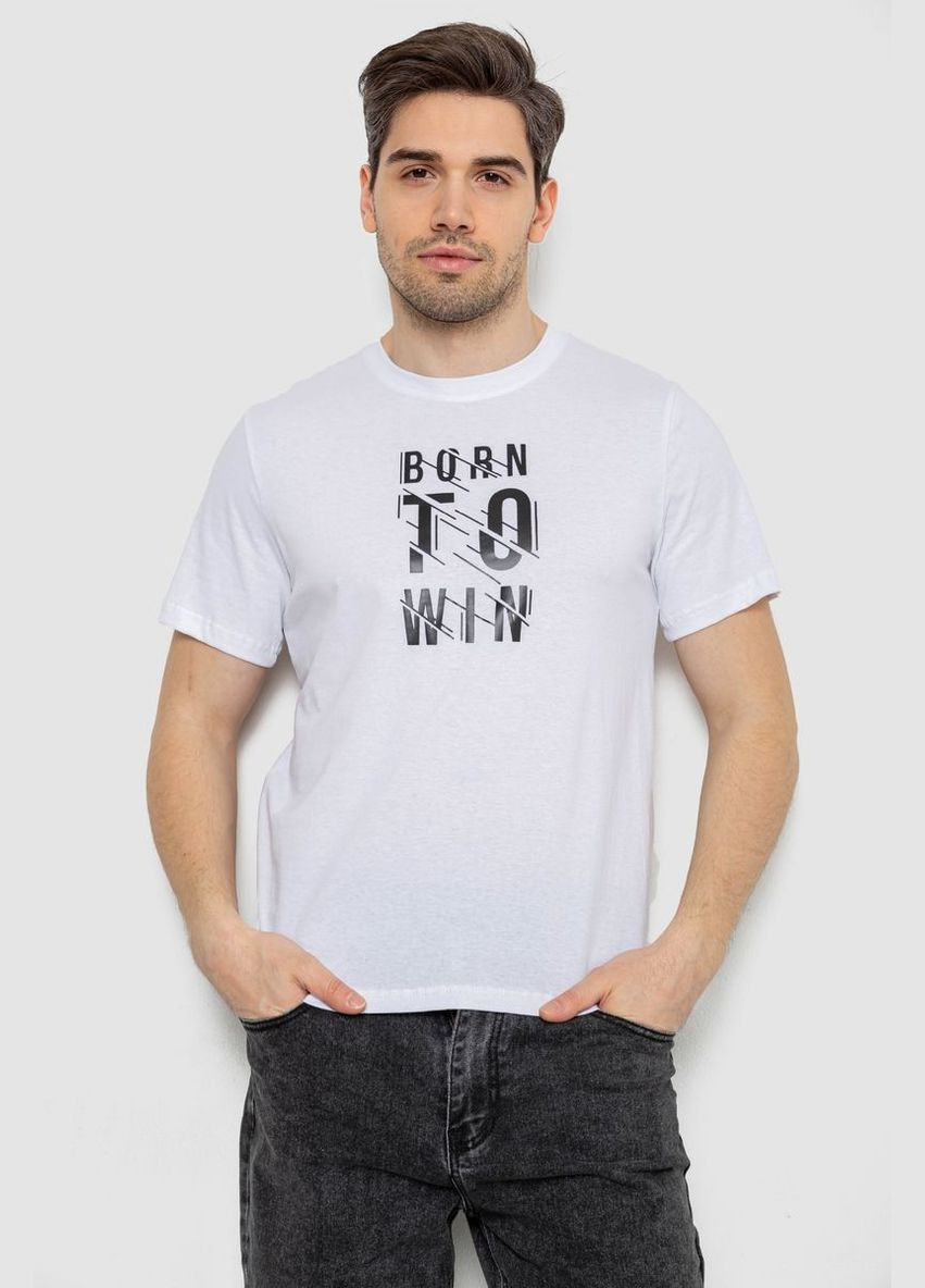 Белая футболка мужская с принтом Ager 241R1901